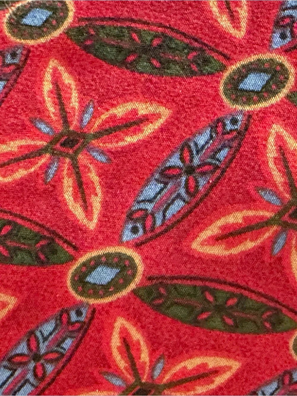 Vintage Karl Lagerfeld Red Geometric Floral Tie